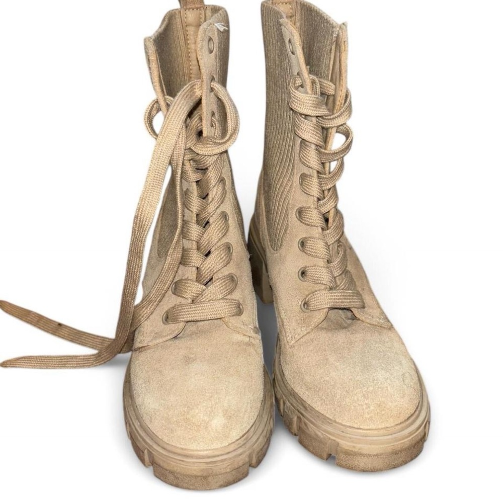 Steve Madden Tan Lace-Up combat Boots